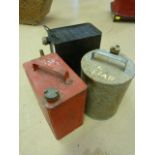 Three vintage petrol cans