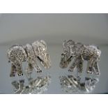 Elephant Diamond cufflinks on 14ct white gold Total weight approx - 8.5g