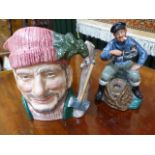 Royal Doulton figure 'The Lobster man' and a Royal Doulton Toby jug 'Lumberjack'