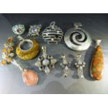 Collection of Semi-Precious stones with silver mounts. Mostly silver pendants to include stones such