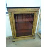 Edwardian inlaid cabinet with shelving in. Ebonised wooden surrounds and Spelter decoration to