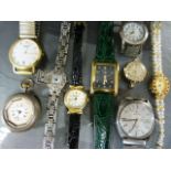 A collection of nine watches to include a Smiths Empire, Bulova, Eton, Oris, Phillip Mercier etc