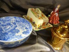 Mason's Bible Pattern Cheese dish, Blue and white willow pattern spode bowl, Paragon figure of a