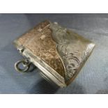 Hallmarked Silver Vesta case by Smith & Bartlam, Birmingham 1903 and inlaid to front with 9ct Rose