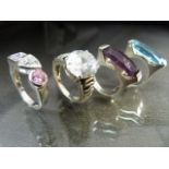 Four Silver 925 Dress rings - Total weight approx 27.2g