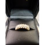 9ct Gold 0.50ct Diamond Ring in the form of a 3 deep 25Diamond approx 7mm Wide band. Size approx