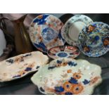 Selection of ceramics and a copper jug