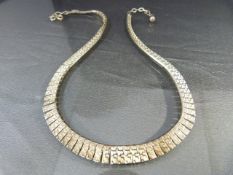 Hallmarked silver dress necklace of graduating bars - Weight - 15g