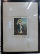 Pure Mezzotint by E M Hester s after Thomas Gainsborough R.A of Miss Haverfield. Limited edition