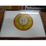 Round Cardboard Summer Shell petrol sign in frame