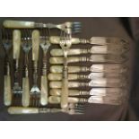 Set of eight WMF (for Württembergische Metallwarenfabrik) fish knives and forks (16 in total). All