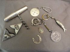Hallmarked silver ingot on Birmingham 2000 925 on hallmarked silver clip along with various other