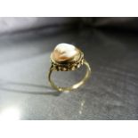 Vintage (Birmingham FkB ltd) 9ct Gold approx 15.5mm x 13mm (including mount) Cameo of a female