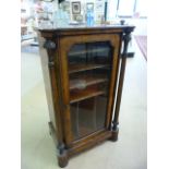 Flamed mahogany modern music cabinet with gilt pillars to side