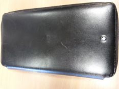 Mont Blanc black leather travel wallet