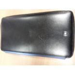 Mont Blanc black leather travel wallet