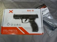 Boxed Umarex SA-9 Semi Auto BB air pistol with spare magazine and in original box