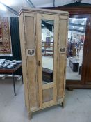 Small single mirrored door wardrobe in oak