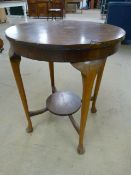 Unusual card table on four cabriole legs with shelf under - The Lift top reveals storage under for