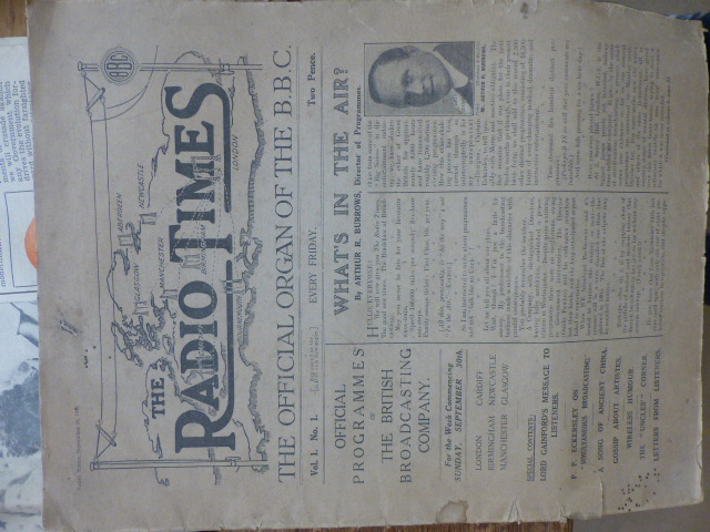 First Edition of the Radio Times - September 28th 1923 In good condition. Vol 1 No 1. Headed by - Image 2 of 4