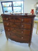 Tall scottish mahogany chest of drawers with Barley Twist supports