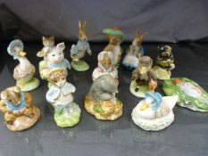 Collection of Beswick Beatrix Potter figures (1 boxed) (12 Beswick and 2 Royal Albert). To include