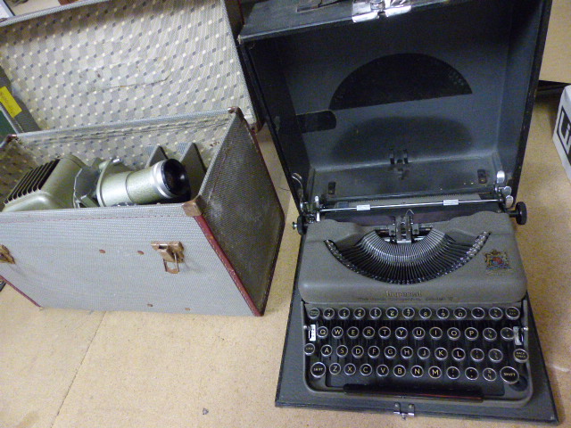 Aldis boxed vintage projector along with a Vintage typewriter in case - Image 2 of 4