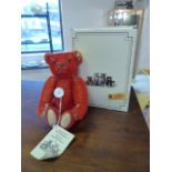 Modern Steiff Teddy bear all with original tags and Box 'Steiff Teddy Rot' Miniature bear.