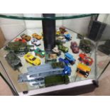 Collection of Die-Cast metal toy cars to include Dinky and Dinky Supertoys army vehicles