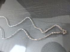 9ct White Gold fancy link chain approx 35cm long and approx 3g