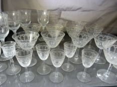 Collection of Victorian glassware - Set of 12 and a set of 6 matching glasses also to include four