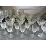 Collection of Victorian glassware - Set of 12 and a set of 6 matching glasses also to include four