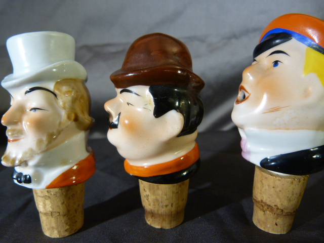 Three German Porcelain bottle pourers - Image 3 of 4