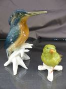 Karl Ens figure of a Kingfisher (Condition - no chips or cracks) along with a West German Geobel