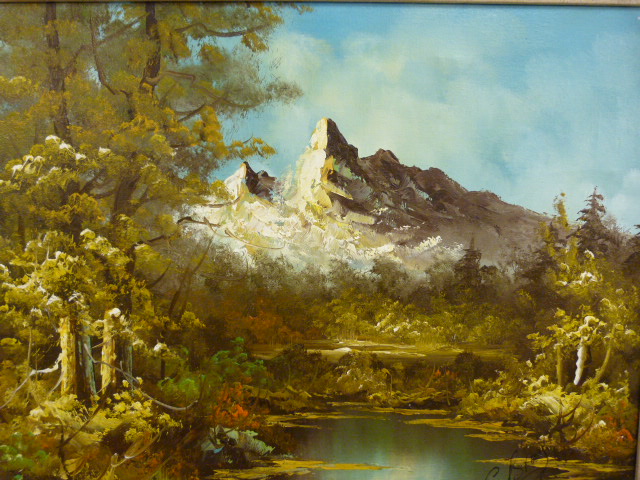 Three oils - One of a Mountainous scene signed C Bray and two others of heathland. - Image 3 of 10