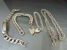 Four hallmarked silver chains total weight approx 168.7g