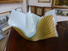 Mid-Century glass Handkerchief vase poss by J Cavanagh