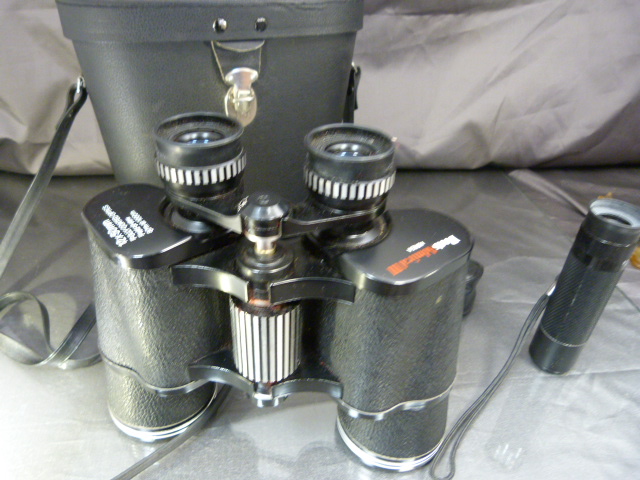 Pair of Boots Admiral III 12x50mm binoculars, cased. Along with a Sirius 10x25mm Field Monocular - Image 2 of 3