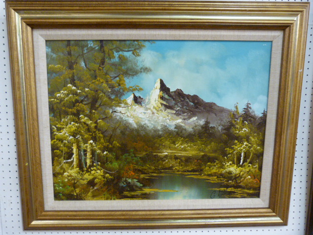 Three oils - One of a Mountainous scene signed C Bray and two others of heathland. - Image 2 of 10