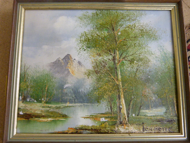 Three oils - One of a Mountainous scene signed C Bray and two others of heathland. - Image 7 of 10