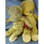 Two vintage Mohair teddy bears. 1 With growler and one without (1 A/F)