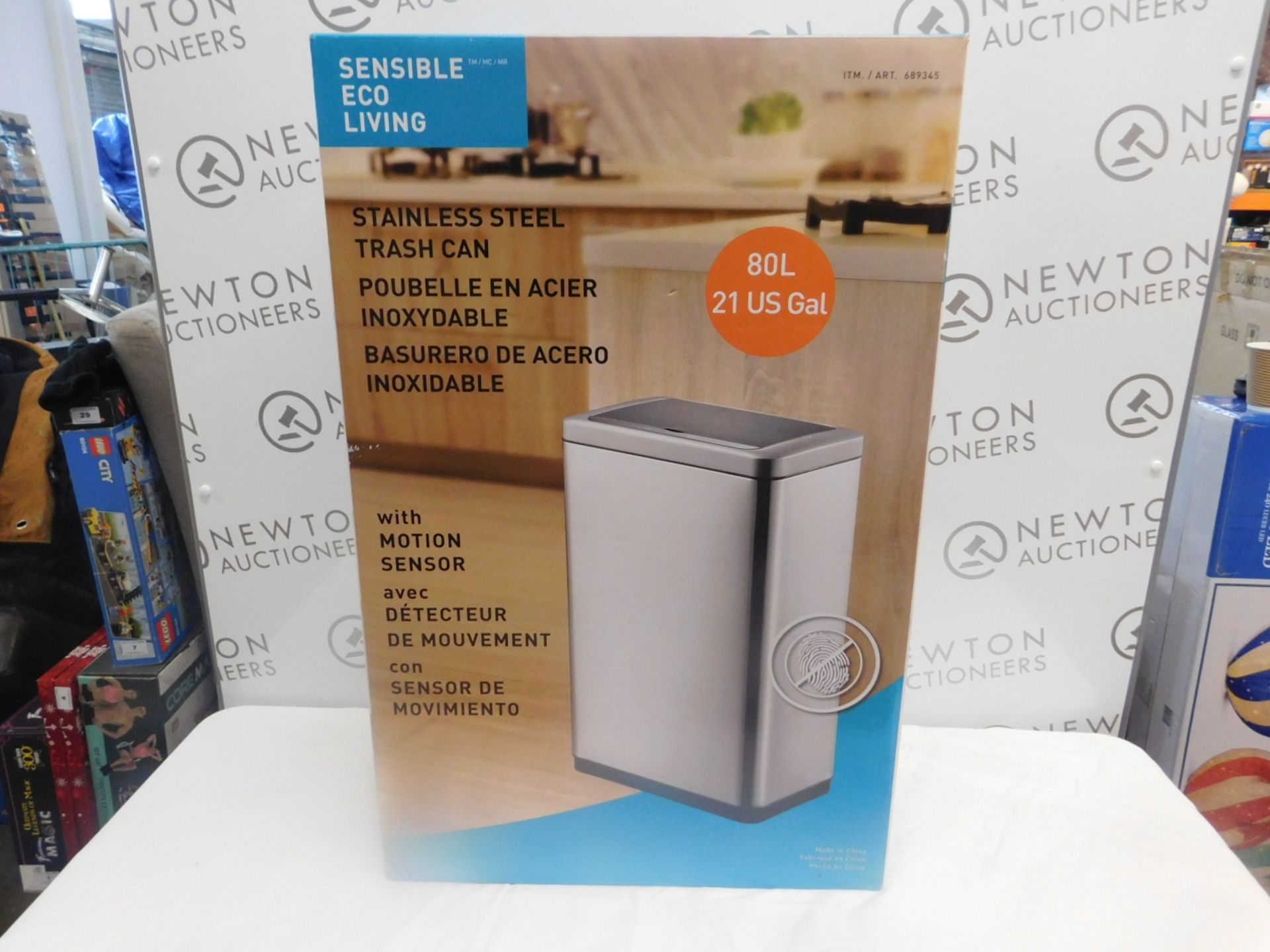 1 BOXED SENSIBLE ECO LIVING MOTION SENSOR 80L TRASH CAN RRP £149.99