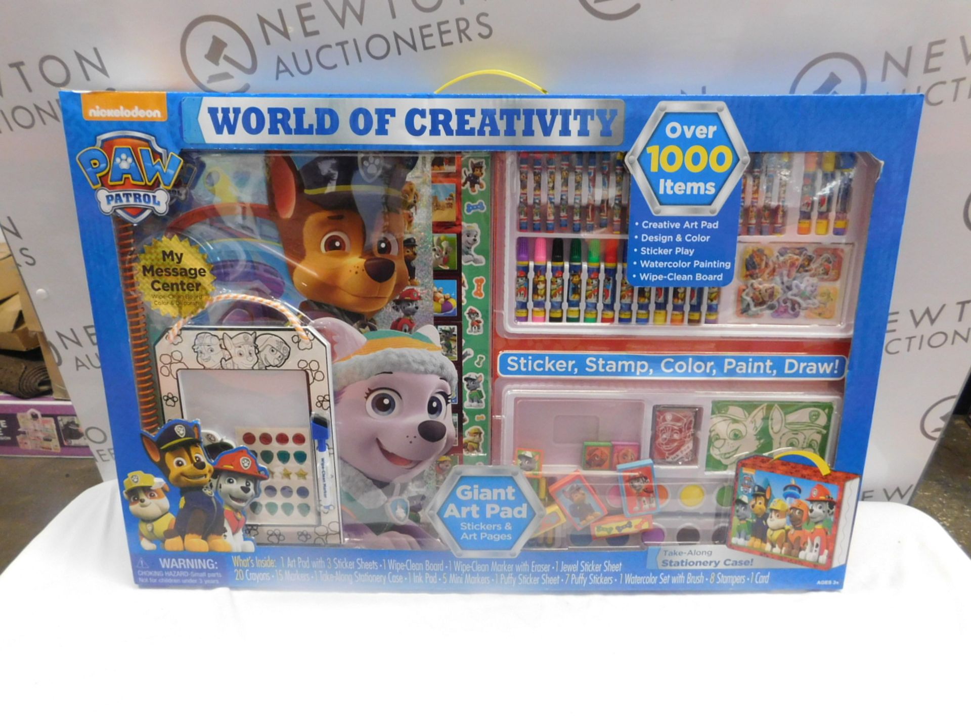 1 BRAND NEW BOXED NICKELODEON PAW PATROL GIANT ART STATIONERY CASE OVER 1000 PIECES RRP £ 69.99