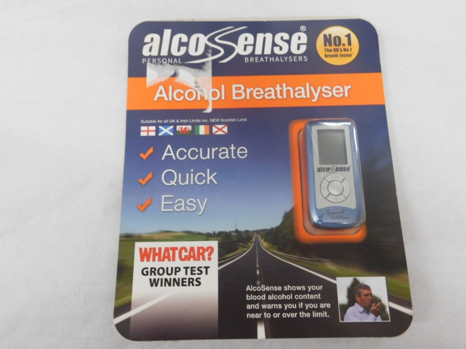 1 PACK OF ALCOSENSE ALCOHOL BREATHALYSER RRP £49.99