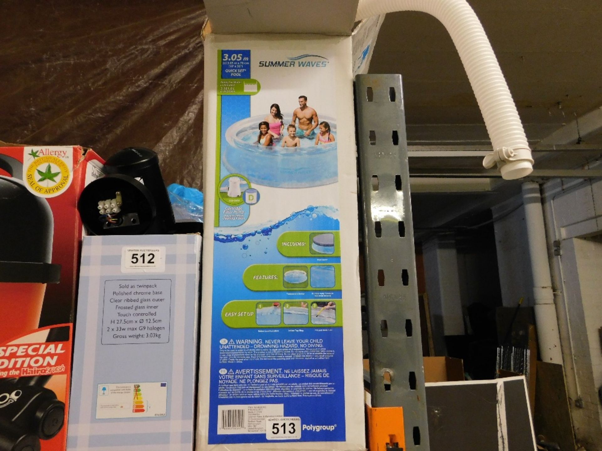 1 BOXED POLYGROUP SUMMER WAVES 3.05Mx76CM SWIMMING POOL SET RRP £64.99