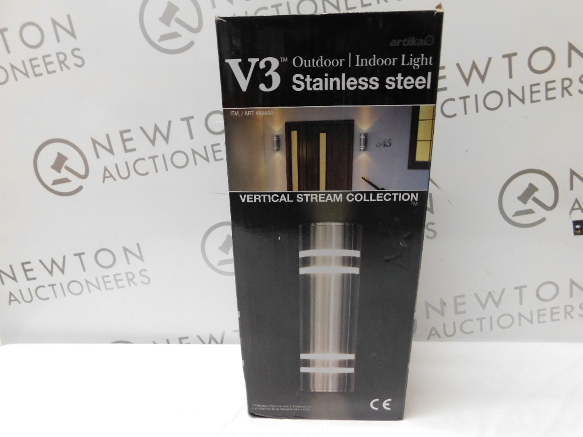 1 BOXED ARTIKA V3 OUTDOOR/ INDOOR STAINLESS STEEL VERTICAL STREAM COLLECTION RRP £54.99