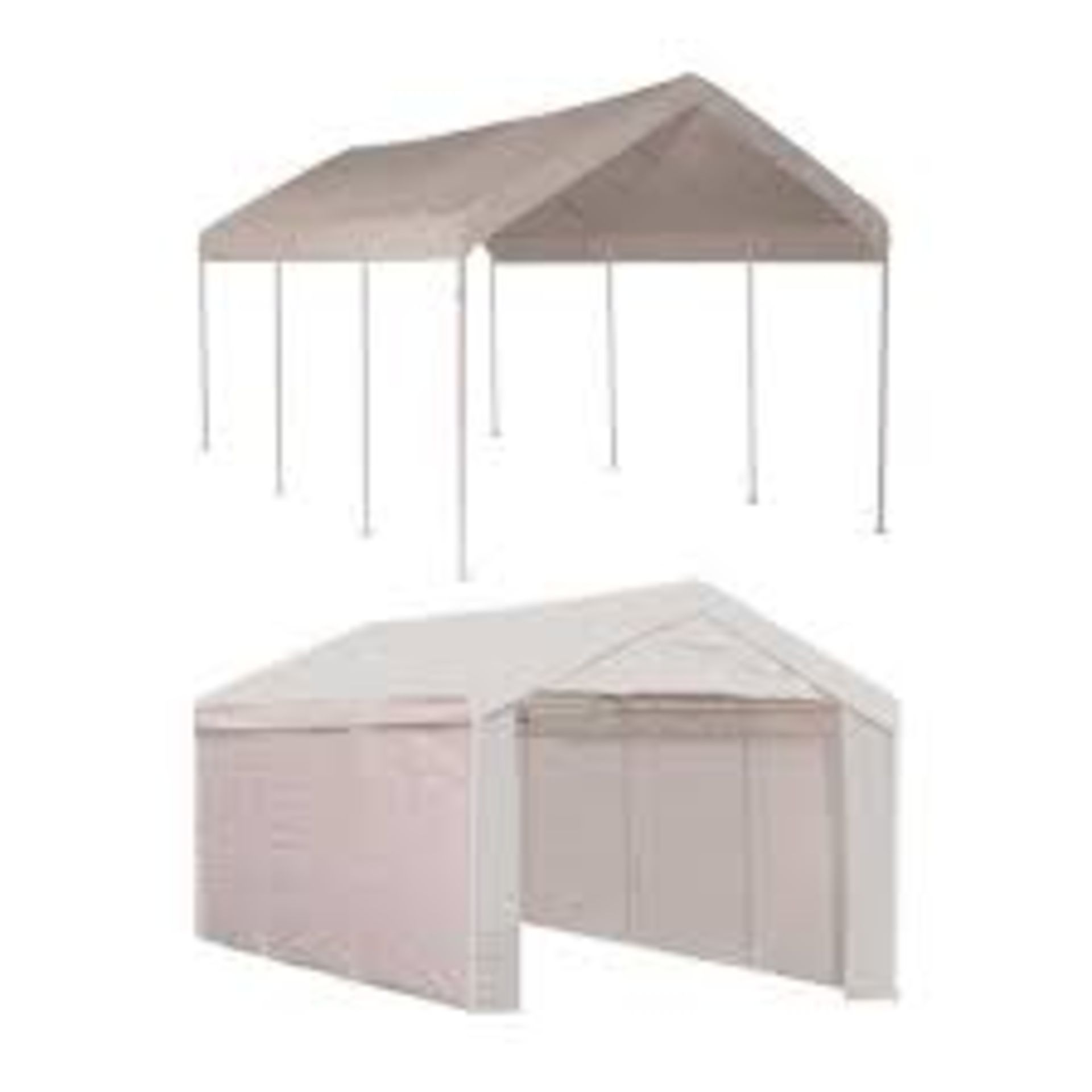 1 SHELTER LOGIC WHITE CAR CANOPY SIZE APPROX 20FT BY 6FT RRP £299