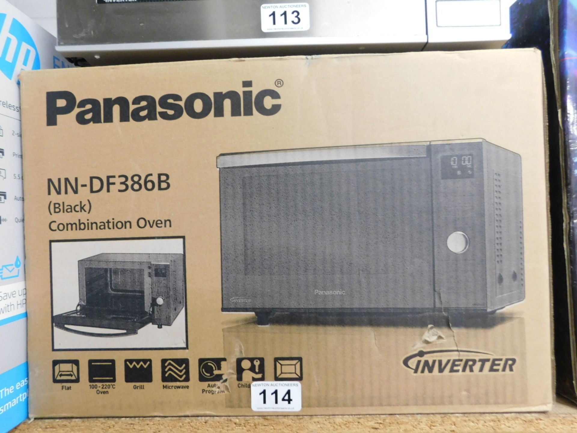 1 BOXED PANASONIC NN-DF386B 3-IN-1 1000W 23L BLACK COMBINATION MICROWAVE OVEN RRP £279.99