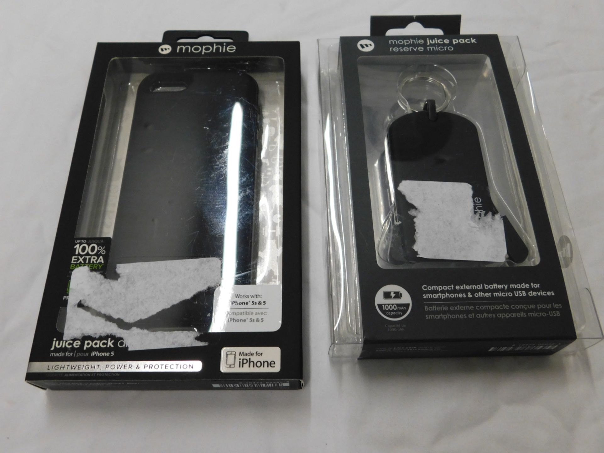 1 BRAND NEW BOXED MOPHIE JUICE PACK RESERVE MICRO AND JUICE PACK AIR FOR IPHONE 5/5S RRP £99.99