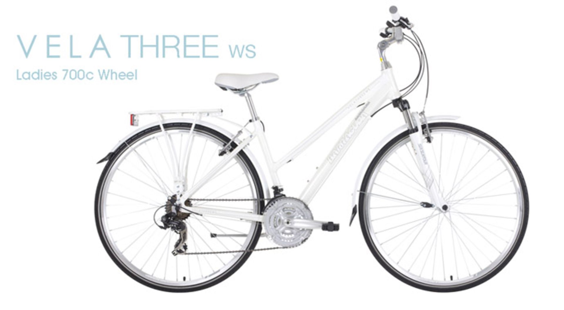 1 BOXED BARRACUDA VELA THREE WS MATT WHITE HYBRID BIKE RRP £329.99